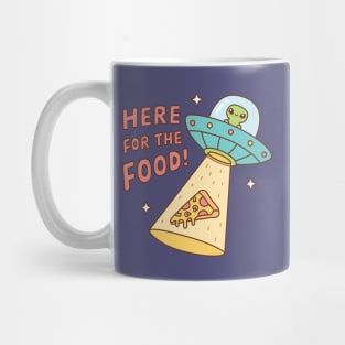 Alien Here For The Food Pizza Funny Doodle Mug